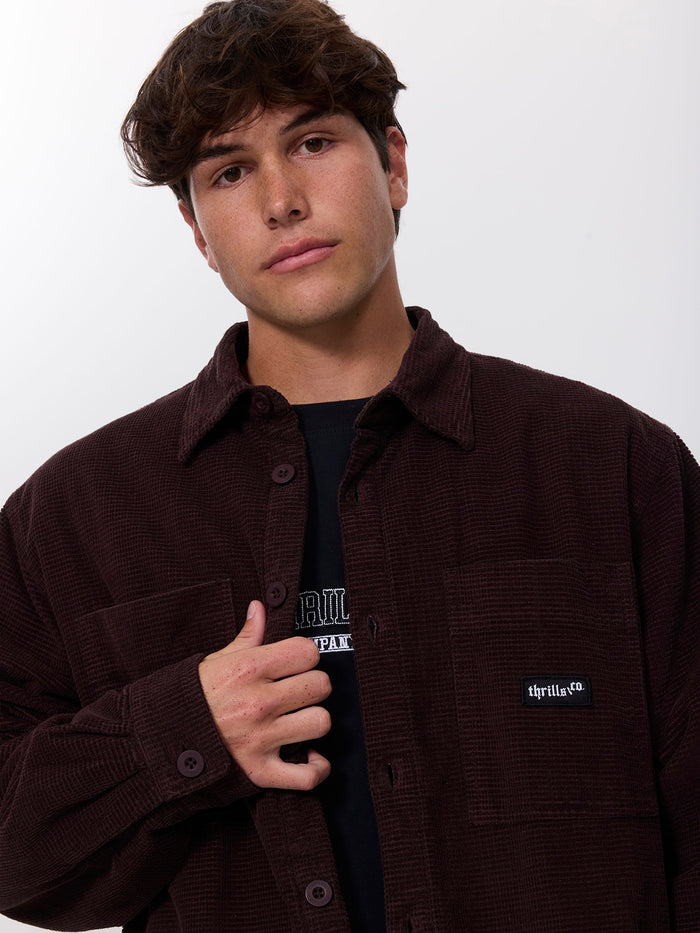 Delusion Cord Overshirt - Black Coffee XS