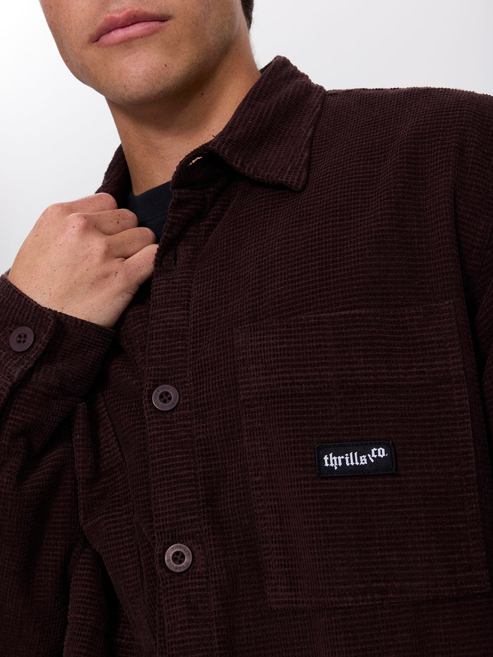 Delusion Cord Overshirt - Black Coffee XS