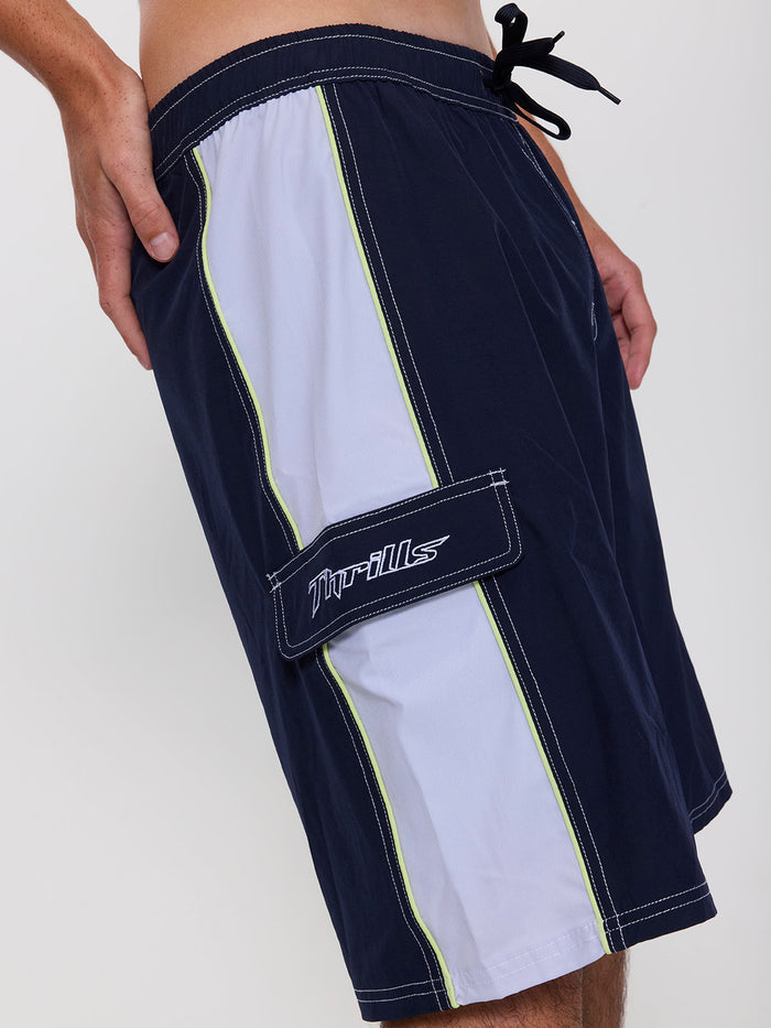 Outcast Elastic Waist Boardshort - Total Eclipse 26