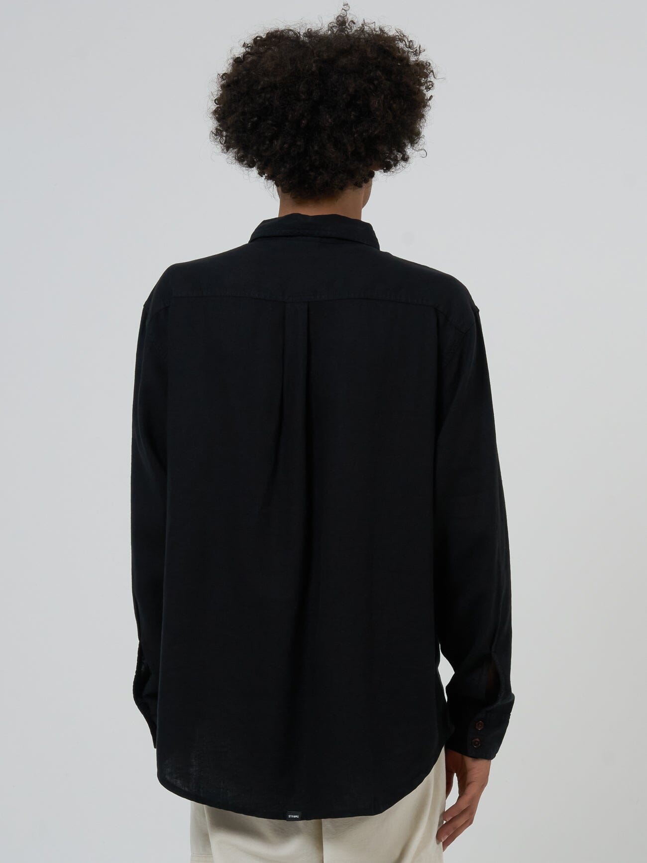 Hemp Minimal Thrills Oversize Long Sleeve Shirt - Black