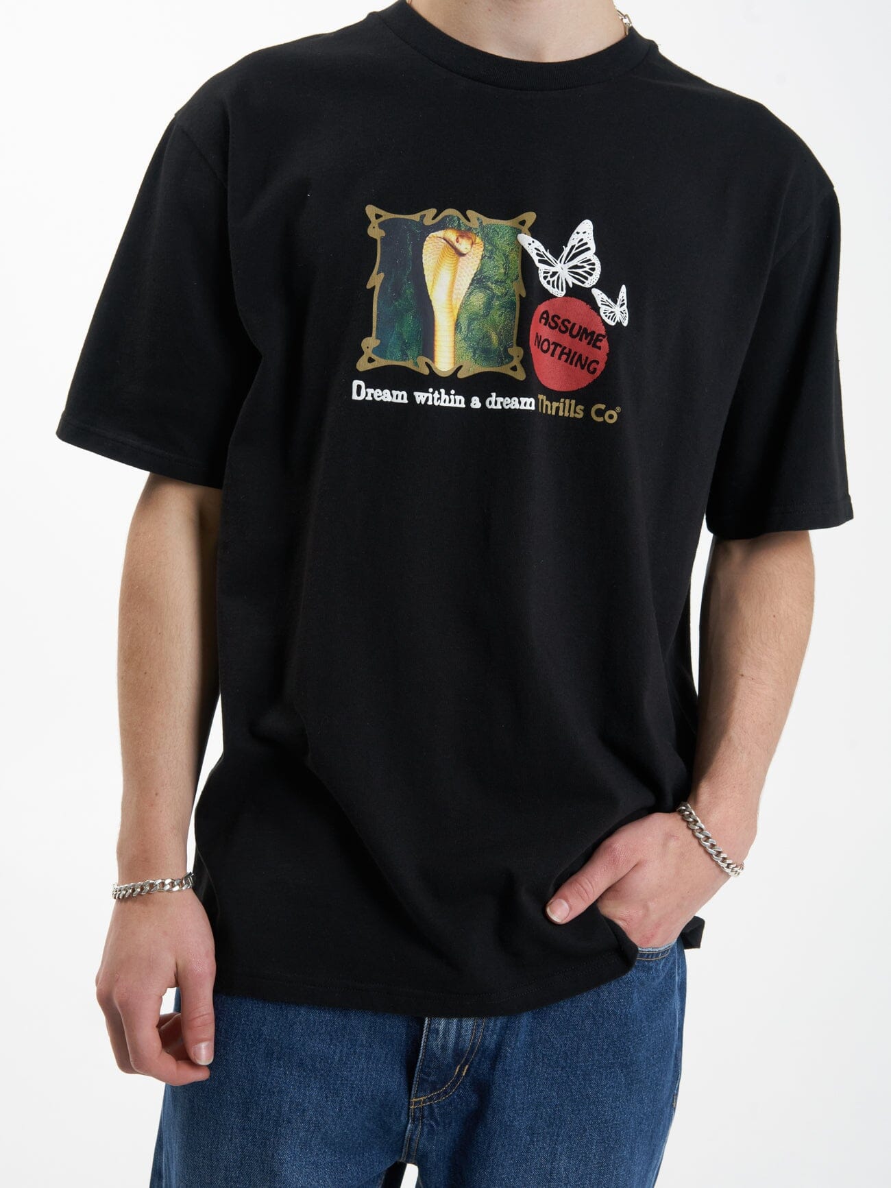 Dream Within a Dream Oversize Fit Tee - Black
