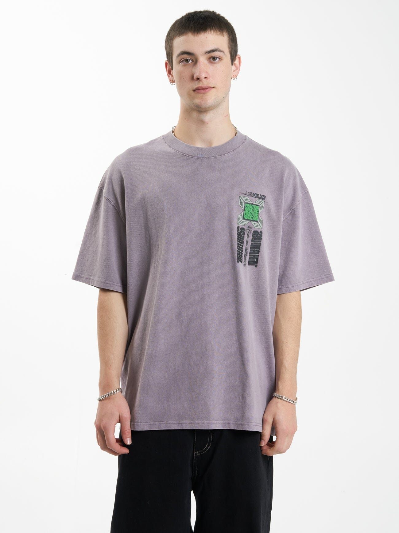 Vibrations Box Fit Oversize Tee - Mineral Gray