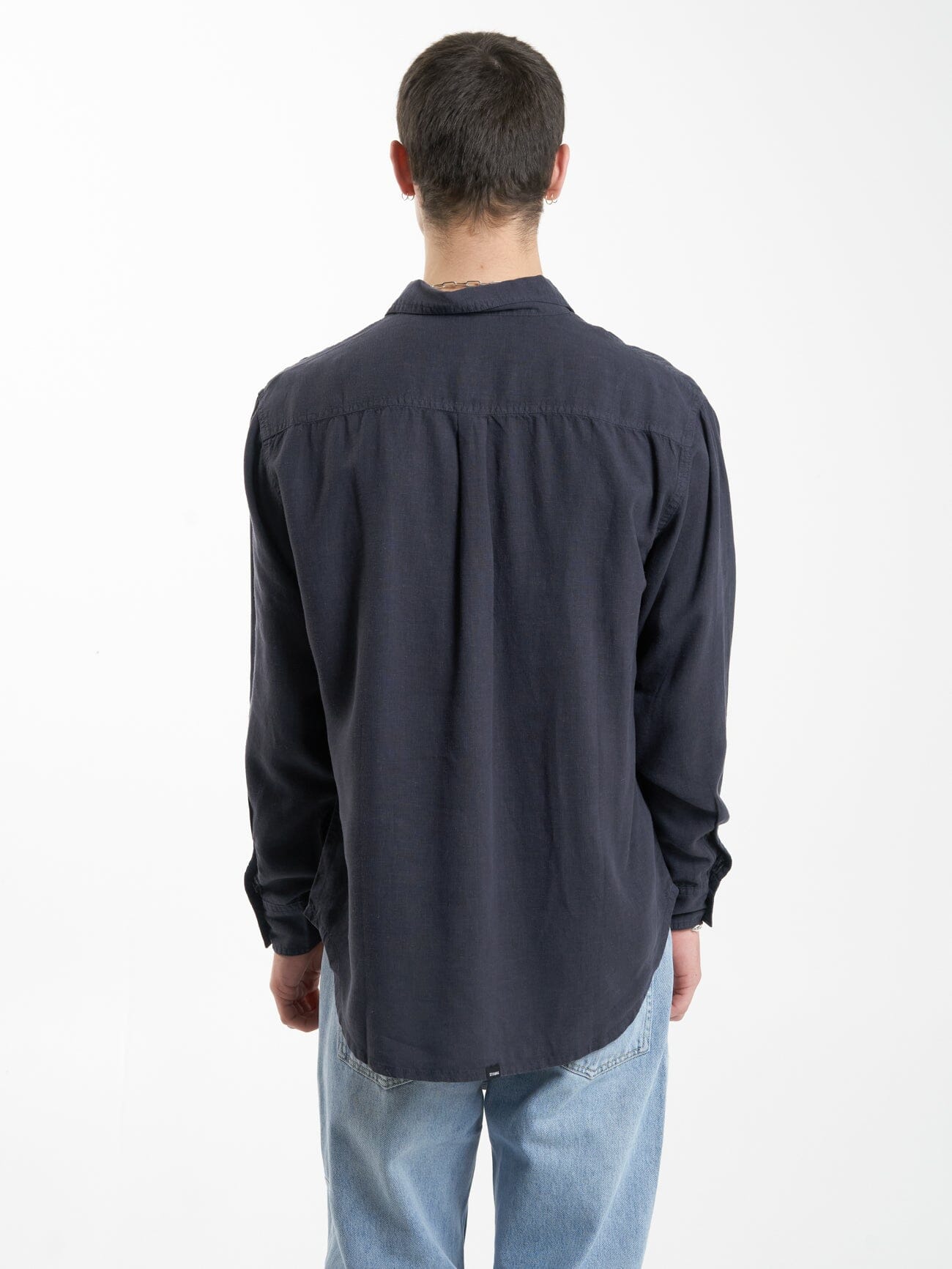 Hemp Minimal Thrills Oversize Long Sleeve Shirt - Slate