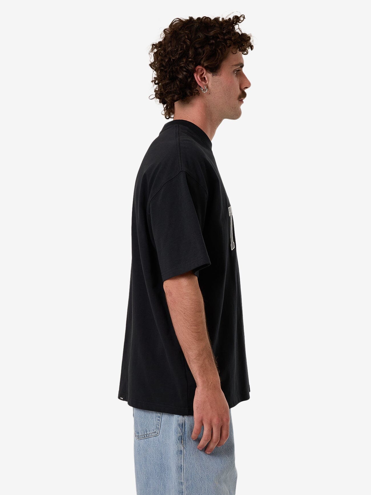 Born To Fly Box Fit Oversize Tee - Washed Black XS