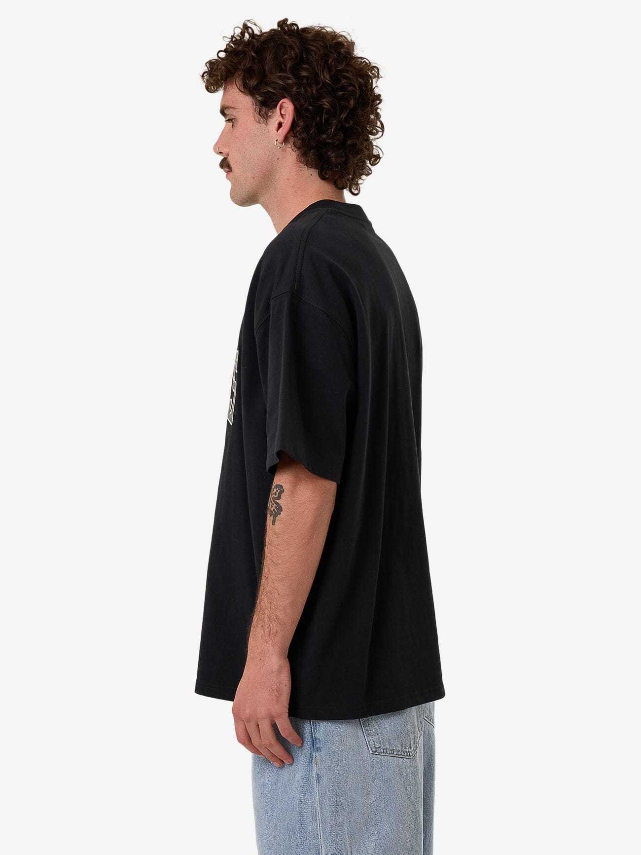 Born To Fly Box Fit Oversize Tee - Washed Black XS