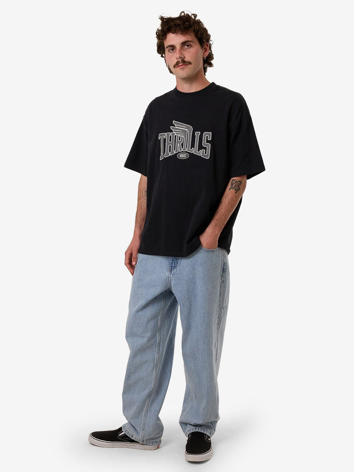 Born To Fly Box Fit Oversize Tee - Washed Black XS
