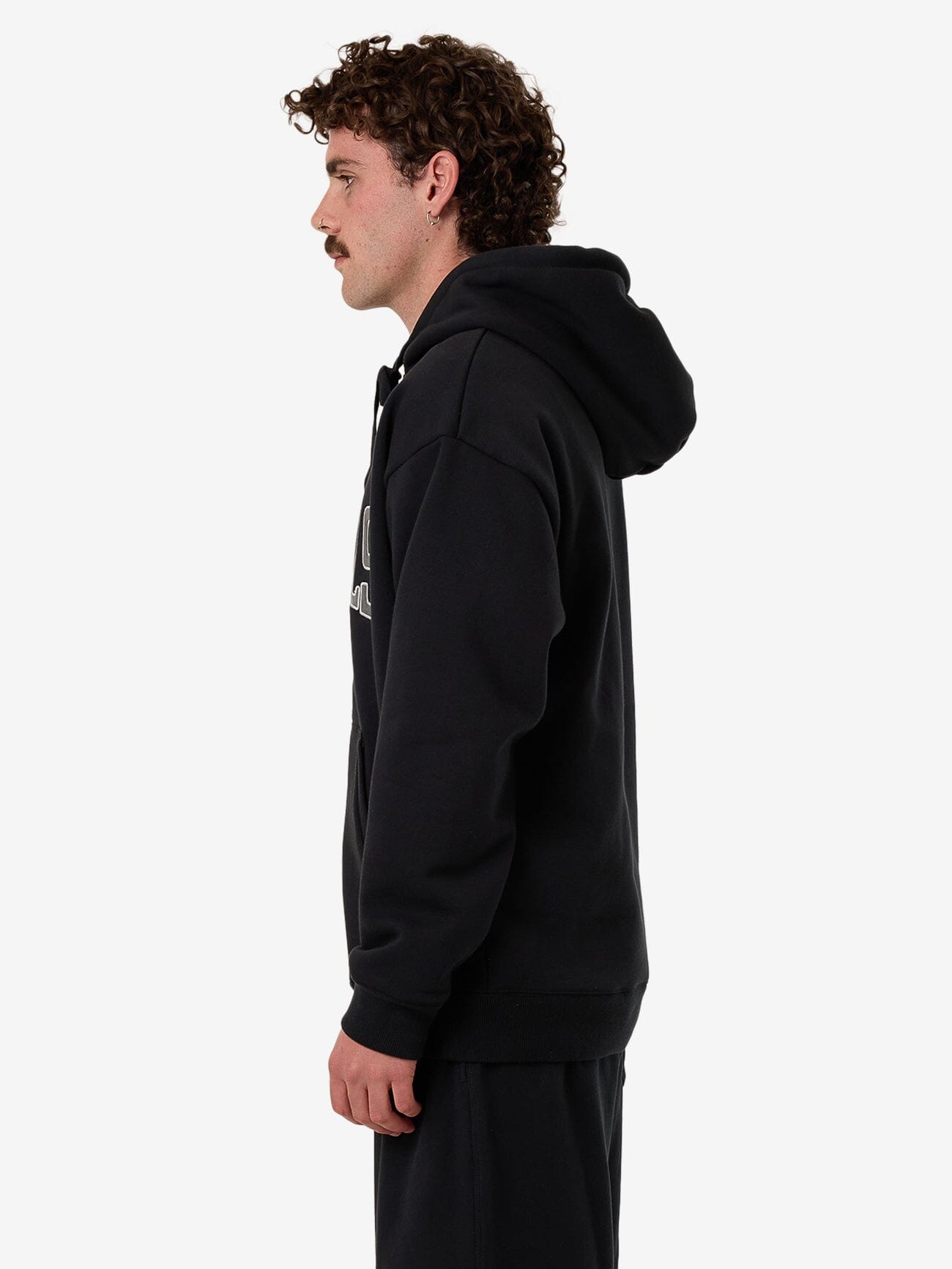 Born To Fly Zip Hood Fleece - Washed Black XS