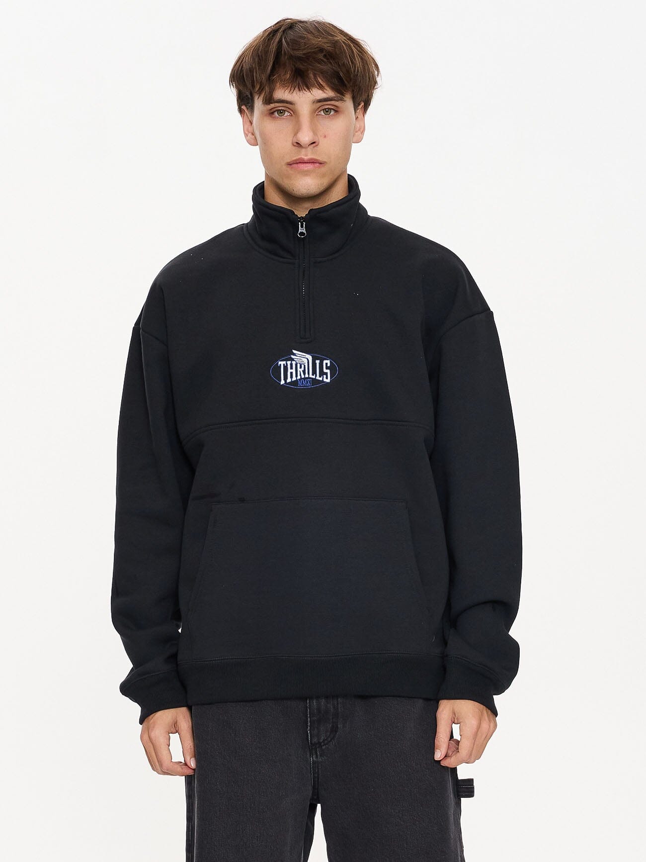 Born to Fly Quarter Zip Fleece - Pirate Black