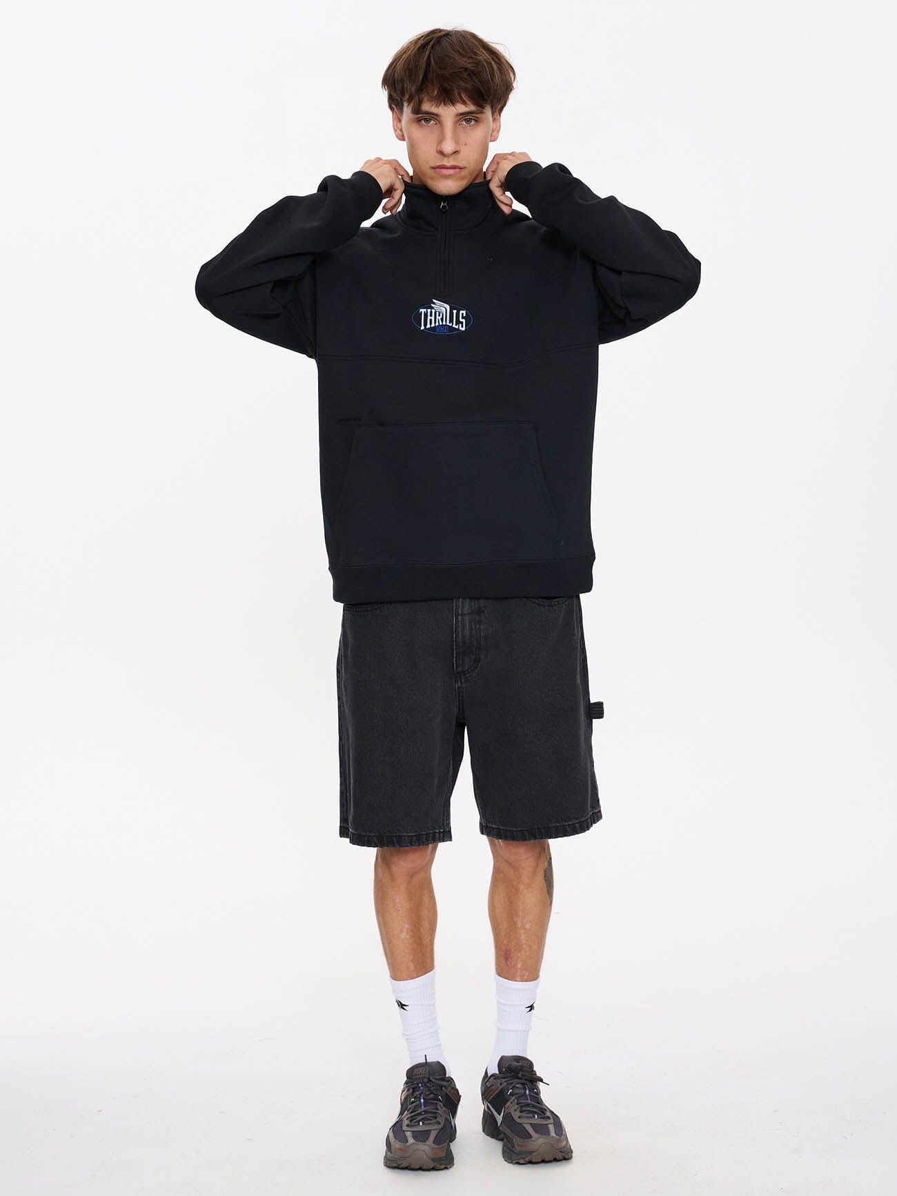 Born to Fly Quarter Zip Fleece - Pirate Black