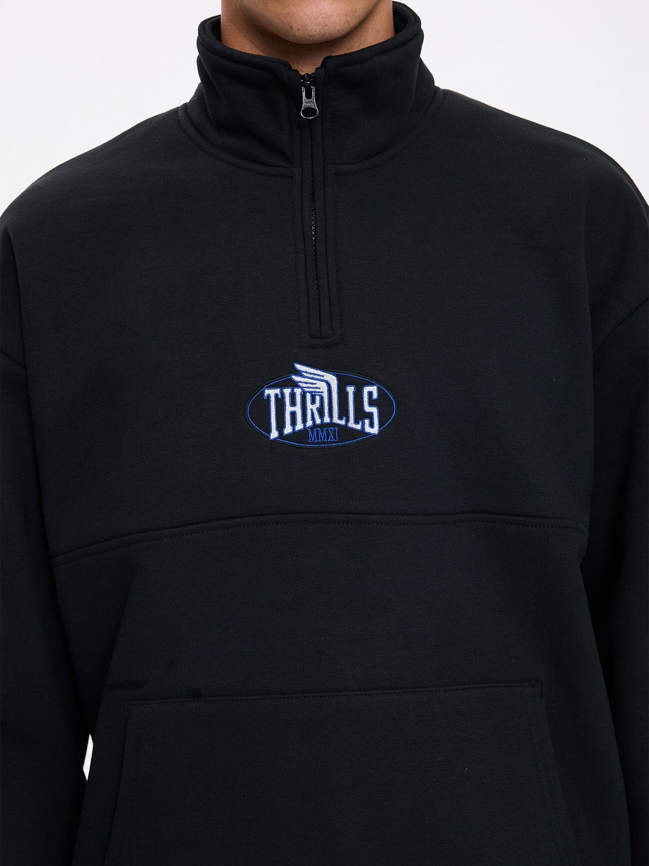 Born to Fly Quarter Zip Fleece - Pirate Black