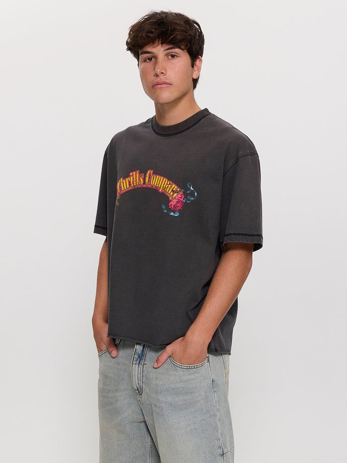 Fury Box Fit Oversize Cropped Tee - Temple Grey XS