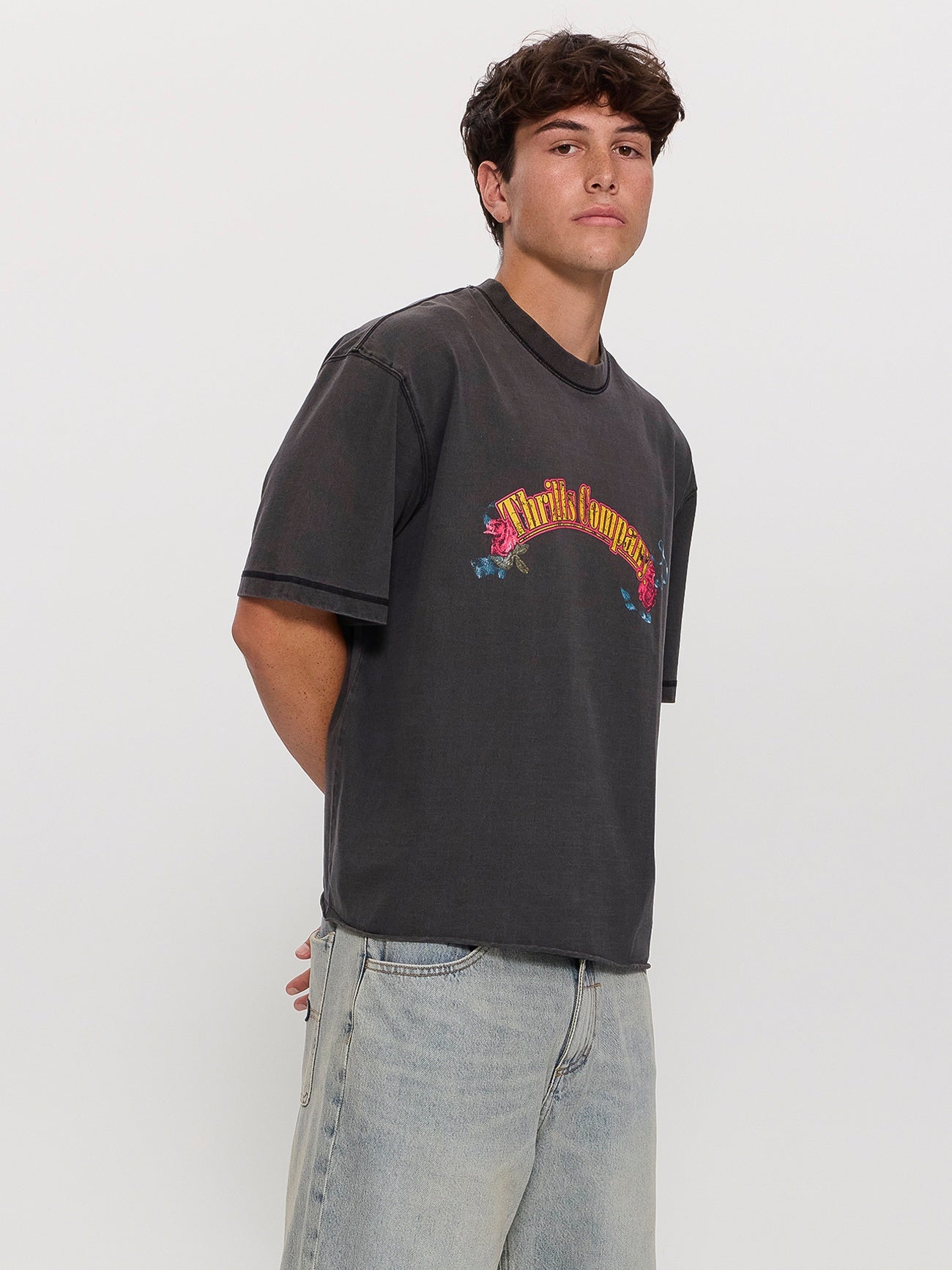 Fury Box Fit Oversize Cropped Tee - Temple Grey XS