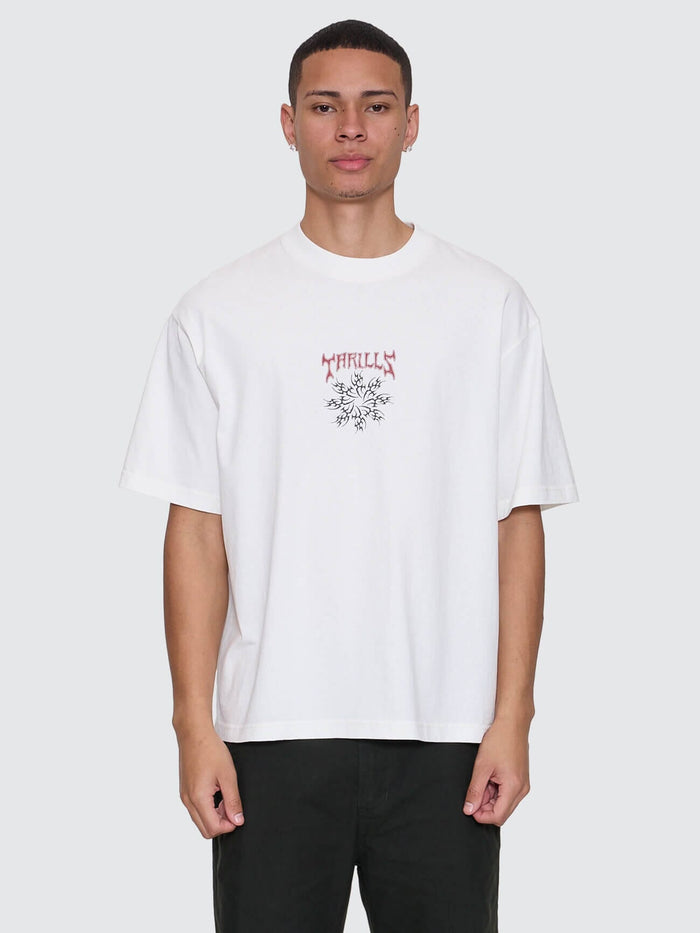 Stagger Box Fit Oversize Cropped Tee - Snow White XS