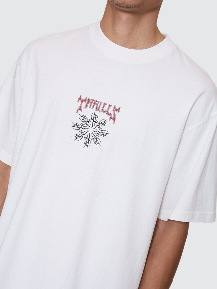 Stagger Box Fit Oversize Cropped Tee - Snow White XS