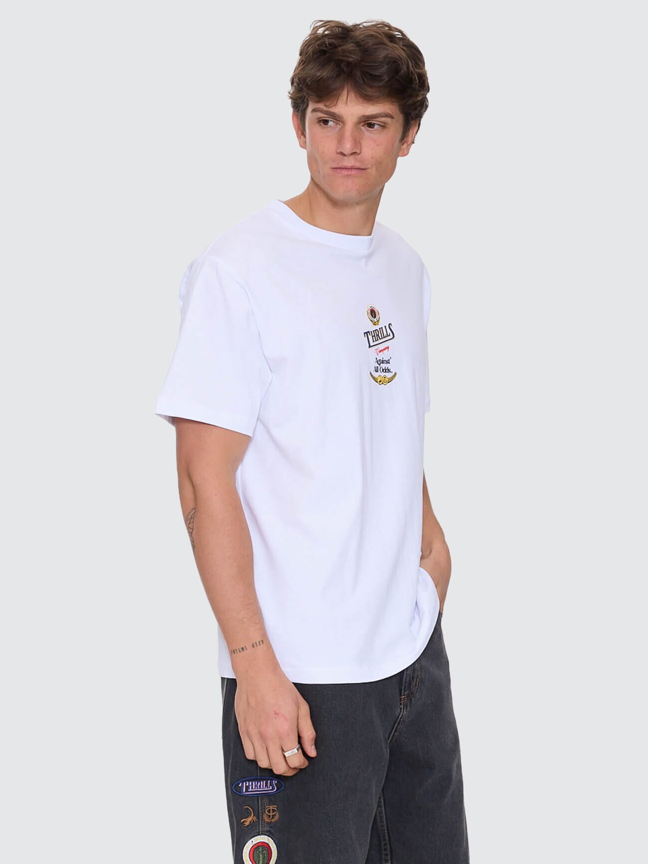 Against All Odds Merch Fit Tee - White XS