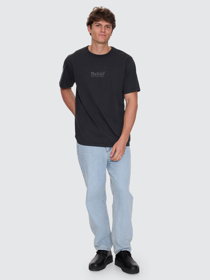 Thrills Workwear Embro Merch Fit Tee - Pirate Black XS