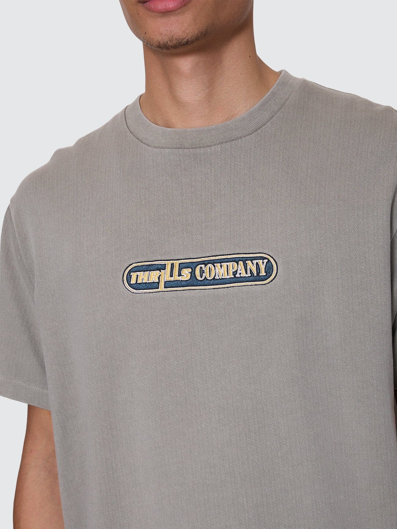 Paradise Falling Embro Merch Fit Tee - Fog XS