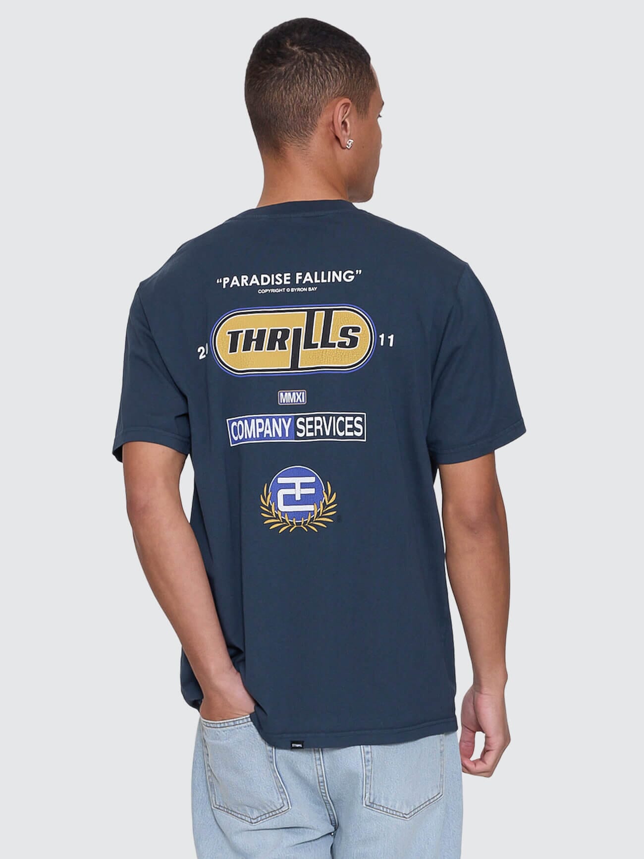 Paradise Falling Merch Fit Tee - Federal Blue XS