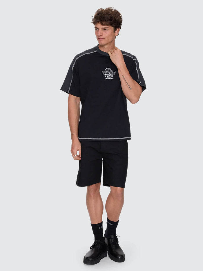 Sting Of Defeat Panel Box Fit Oversize Tee - Black XS