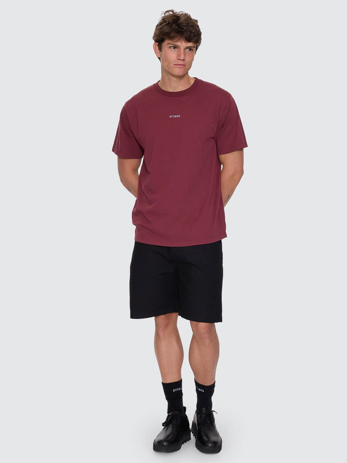 Minimal Thrills Merch Fit Tee - New Maroon XS