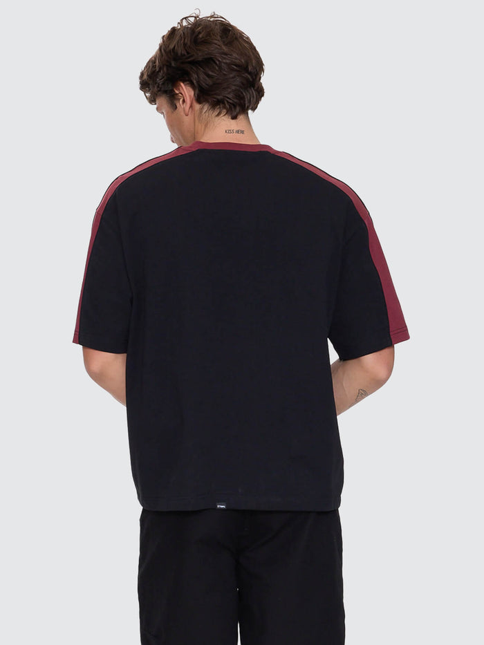 Spectral Panel Box Fit Oversize Cropped Tee - Black XS