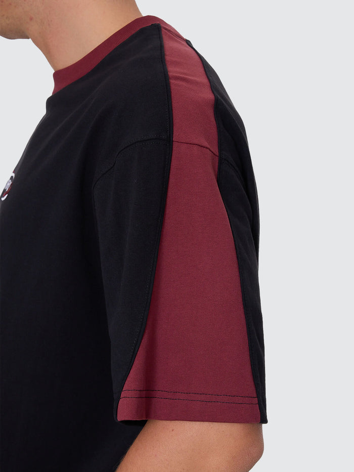 Spectral Panel Box Fit Oversize Cropped Tee - Black XS