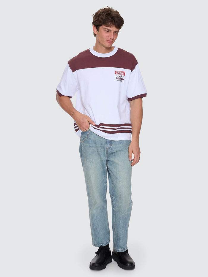 Deep In The Heart Of Byron Box Fit Oversize Cropped Panel Tee - Bitter Chocolate XS