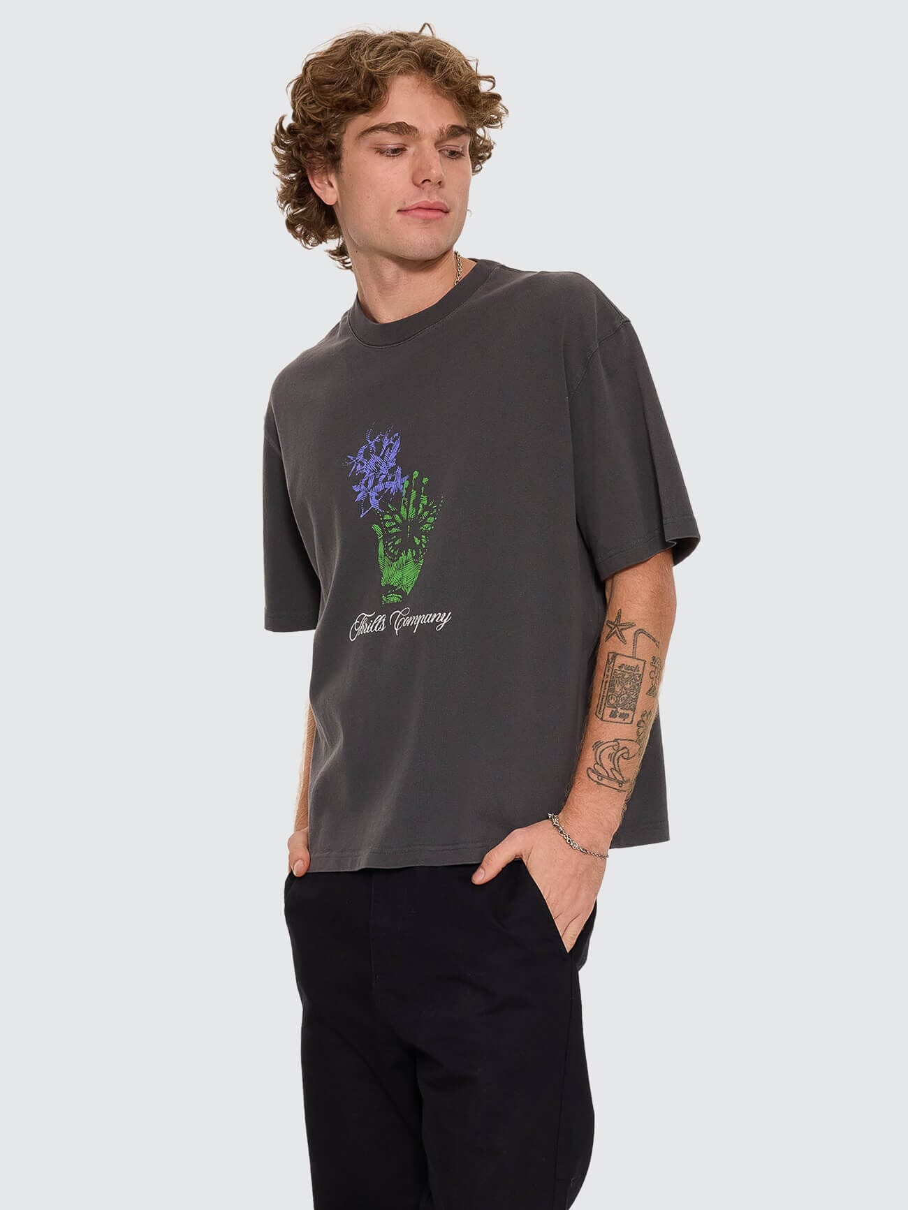 Reentry Box Fit Oversize Cropped Tee - Dark Merch Black XS