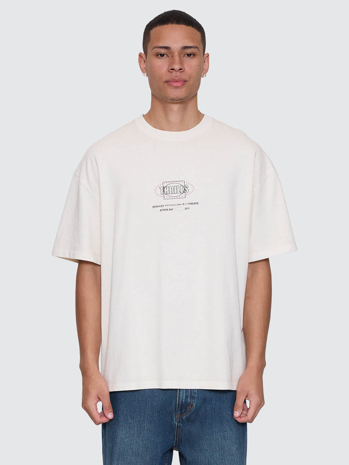 Fluid Thrills Box Fit Oversize Tee - Heritage White XS