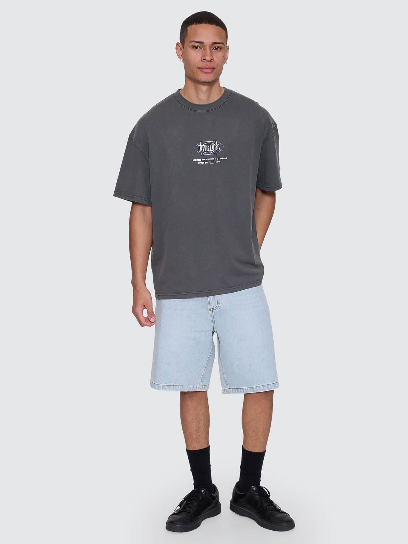 Fluid Thrills Box Fit Oversize Tee - Merch Black XS