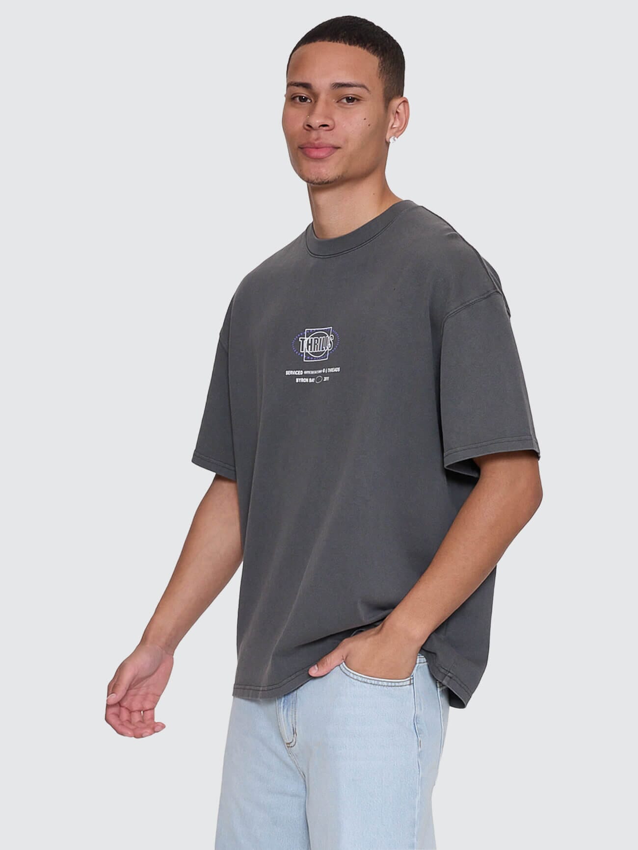 Fluid Thrills Box Fit Oversize Tee - Merch Black XS
