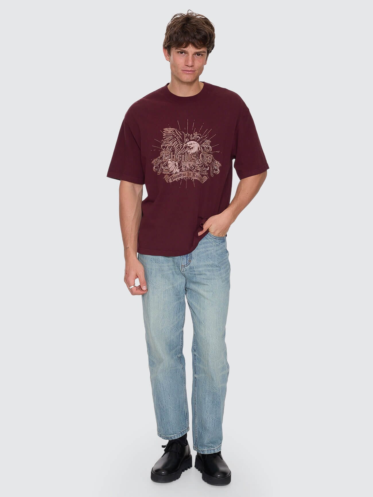 Deep In The Heart Of Byron Box Fit Oversize Cropped Tee - Bitter Chocolate XS