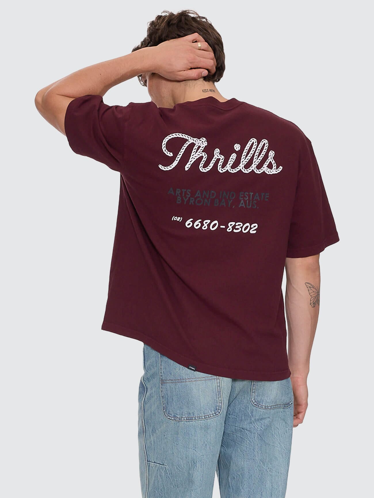 Deep In The Heart Of Byron Box Fit Oversize Cropped Tee - Bitter Chocolate XS