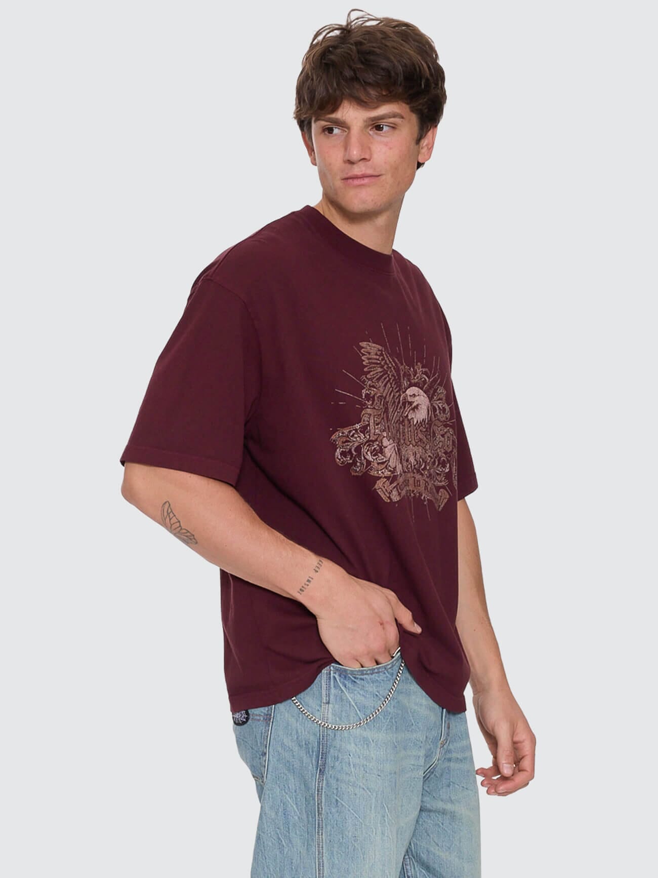 Deep In The Heart Of Byron Box Fit Oversize Cropped Tee - Bitter Chocolate XS