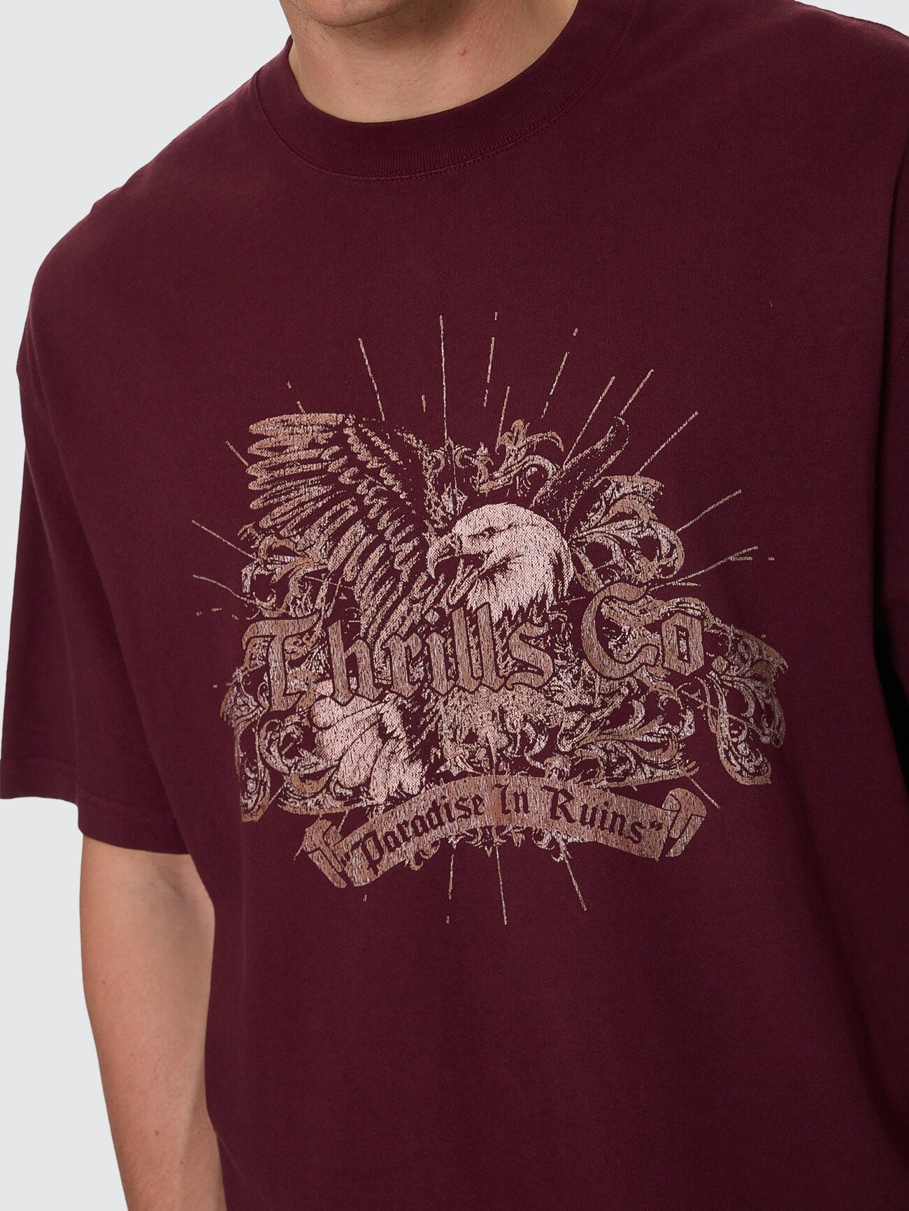 Deep In The Heart Of Byron Box Fit Oversize Cropped Tee - Bitter Chocolate XS