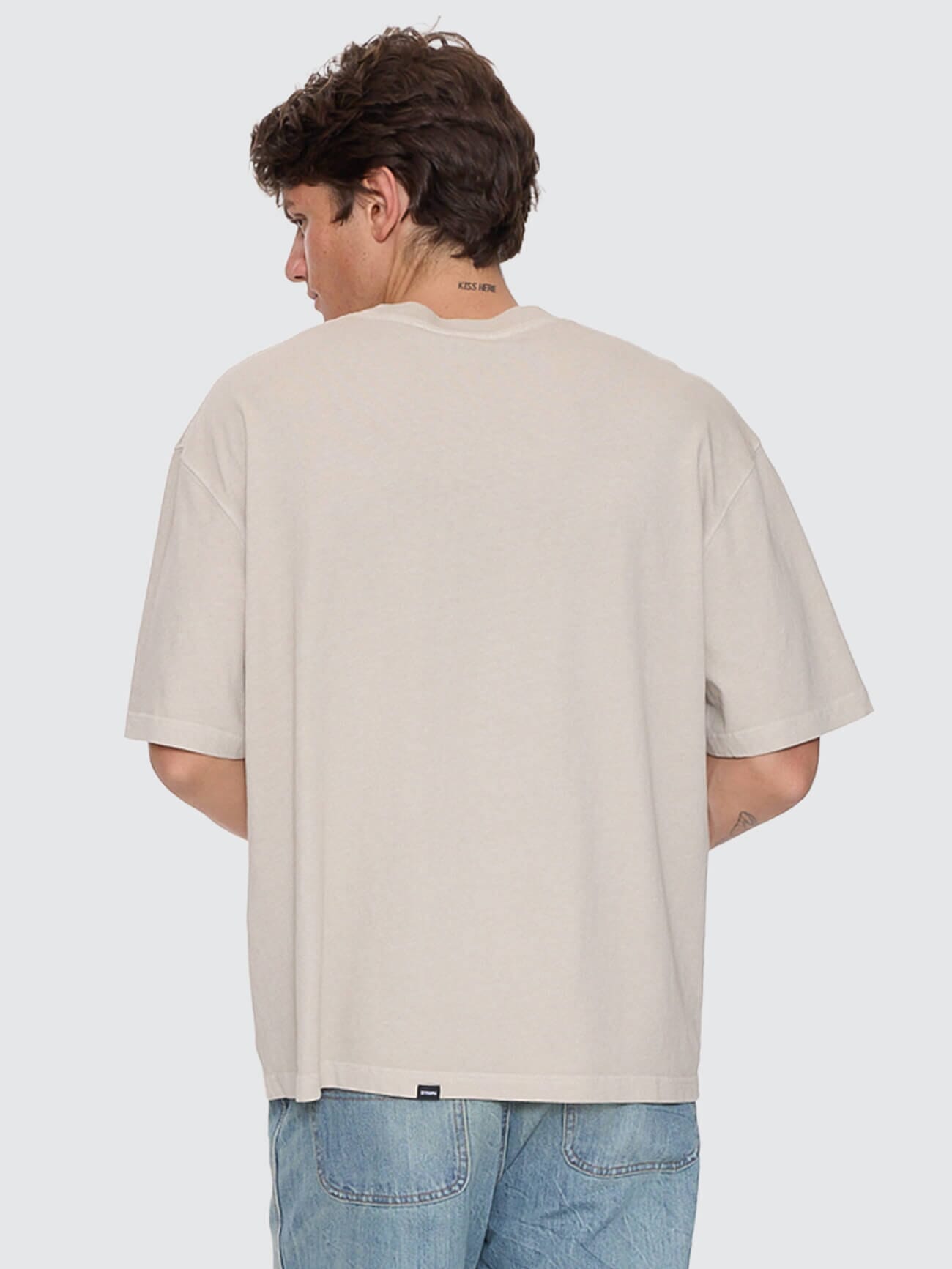 Skerrt Box Fit Oversize Cropped Tee - Oatmeal XS