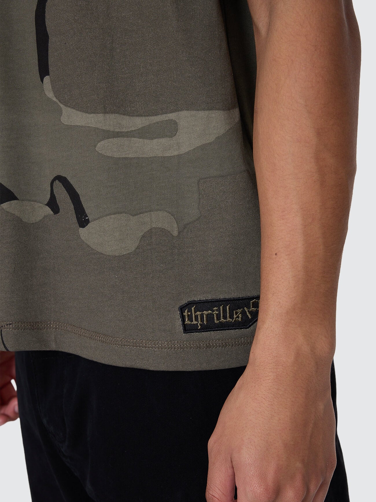 Rose Brigade Camo Box Fit Oversize Cropped Tee - Camo Web XS