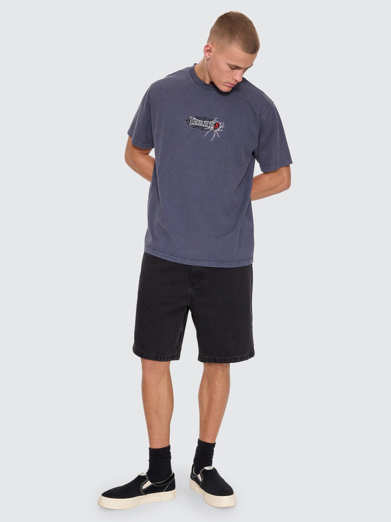 Web Of Deceit Embro Merch Fit Tee - Griffin Navy