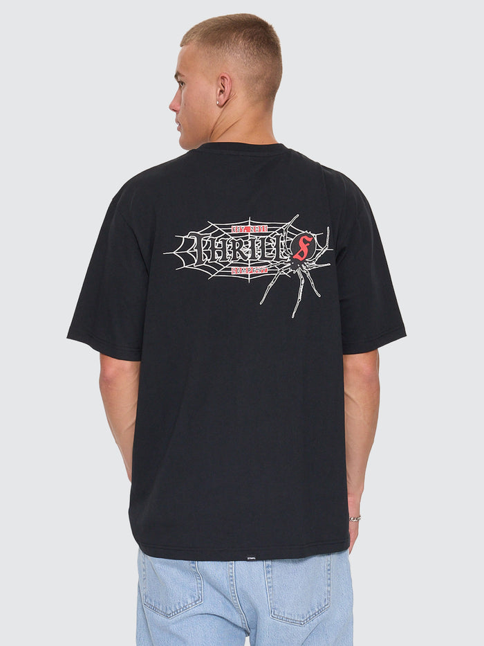 Web Of Deceit Oversize Fit Tee - Washed Black