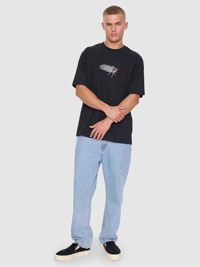 Web Of Deceit Oversize Fit Tee - Washed Black