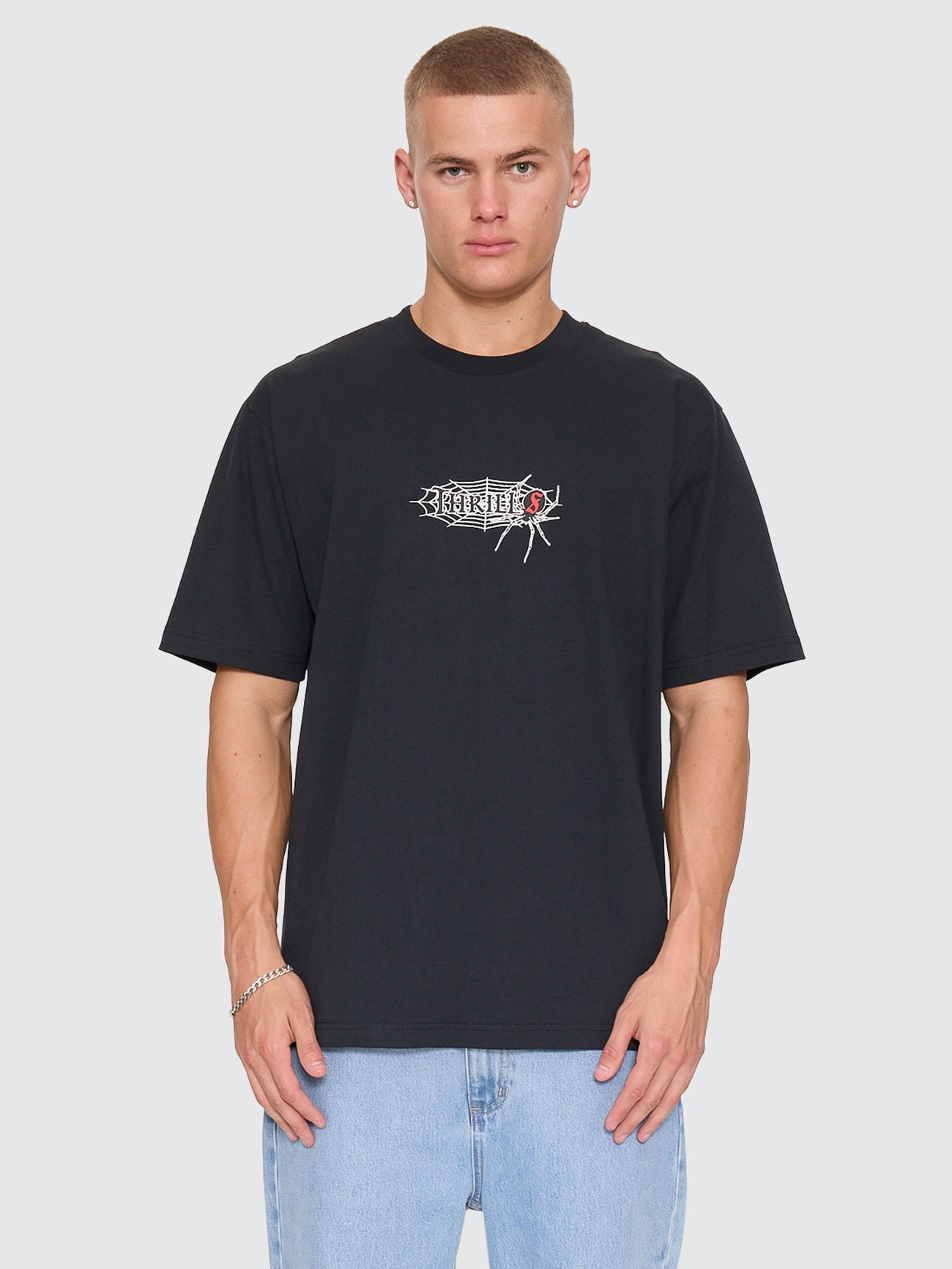 Web Of Deceit Oversize Fit Tee - Washed Black