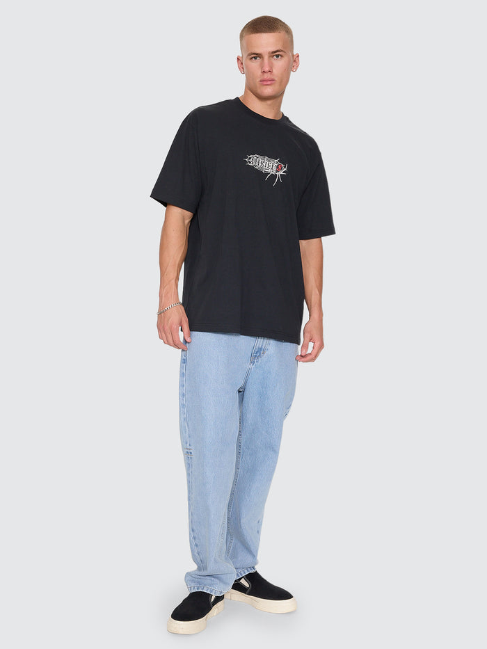 Web Of Deceit Oversize Fit Tee - Washed Black