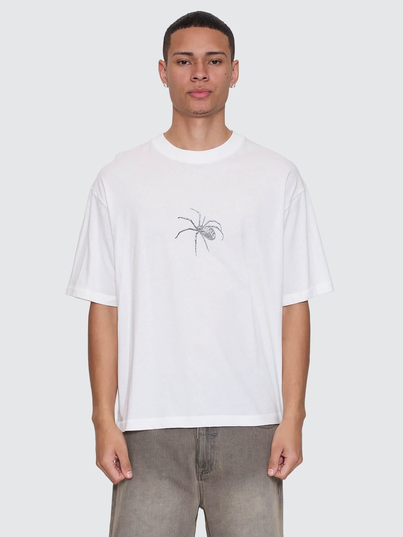 Deceitful Box Fit Oversize Cropped Tee - Dirty White XS