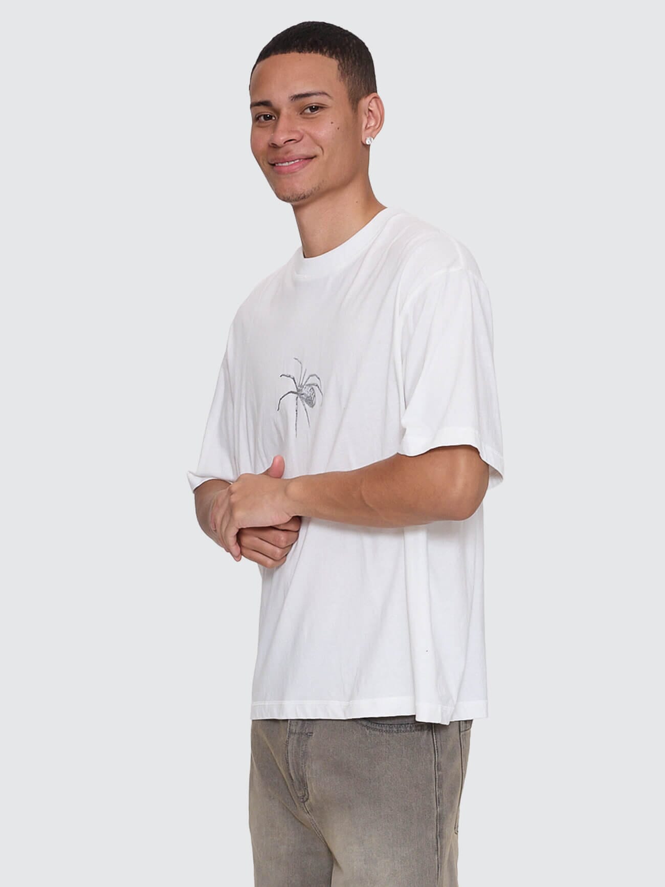 Deceitful Box Fit Oversize Cropped Tee - Dirty White XS