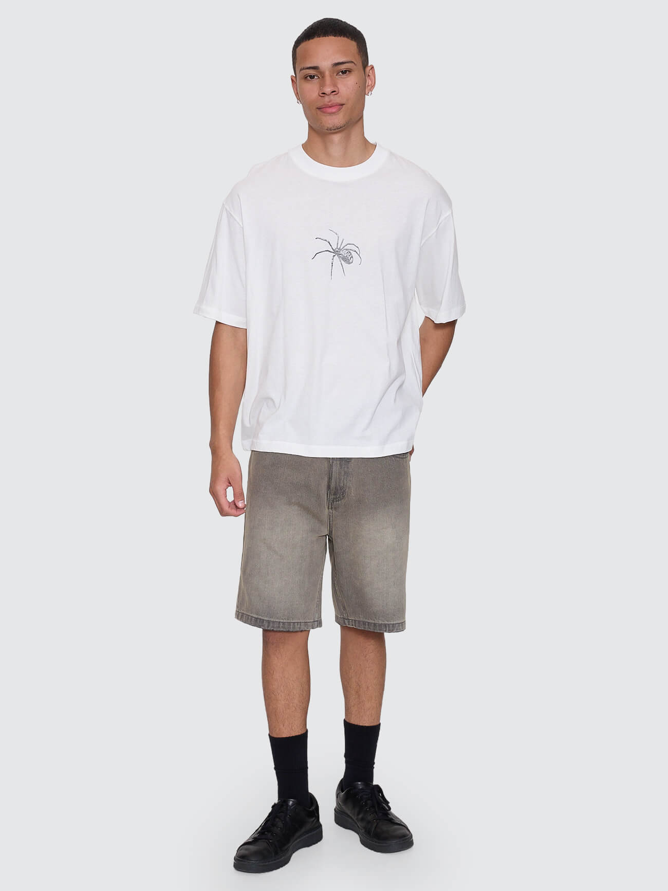 Deceitful Box Fit Oversize Cropped Tee - Dirty White XS