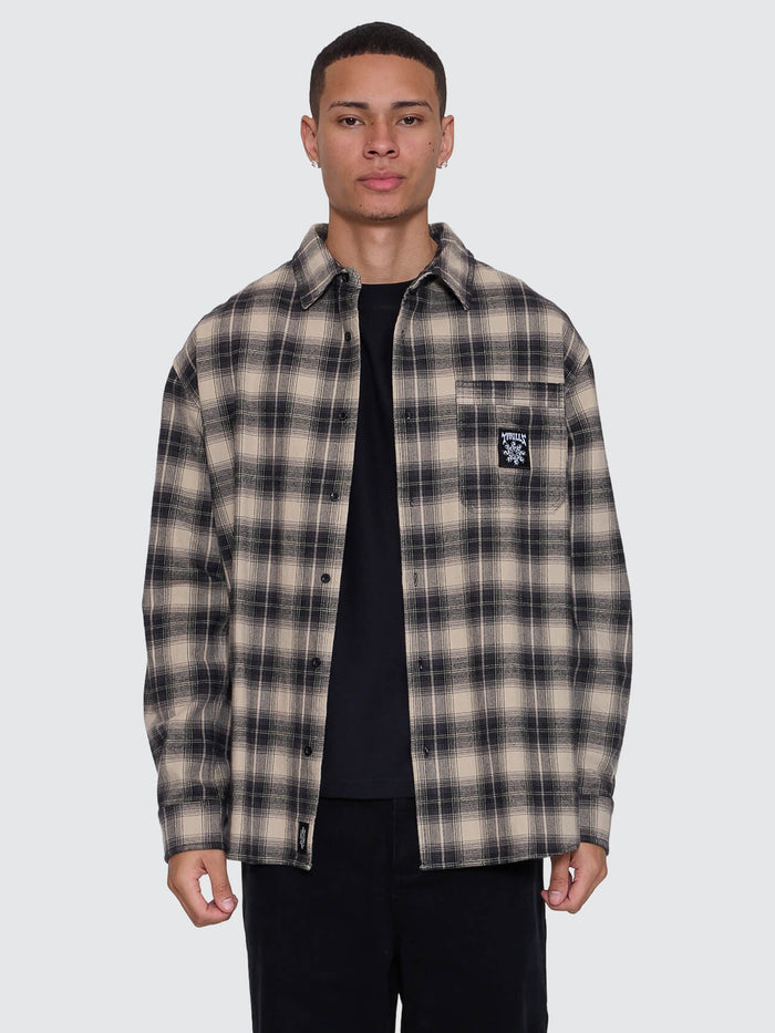 Stagger Barrio Long Sleeve Flannel Shirt - Black