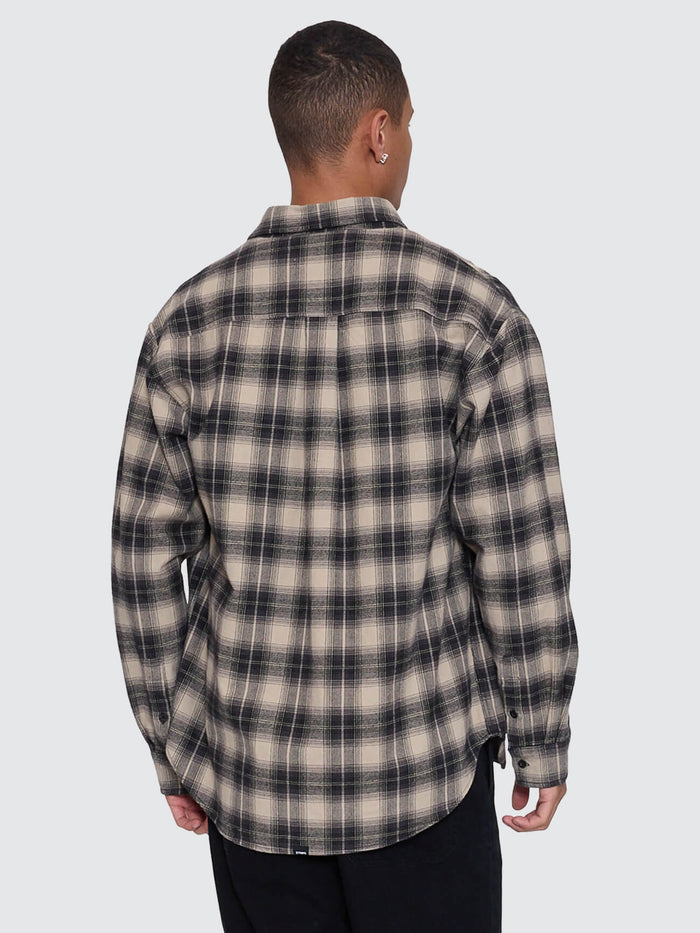Stagger Barrio Long Sleeve Flannel Shirt - Black