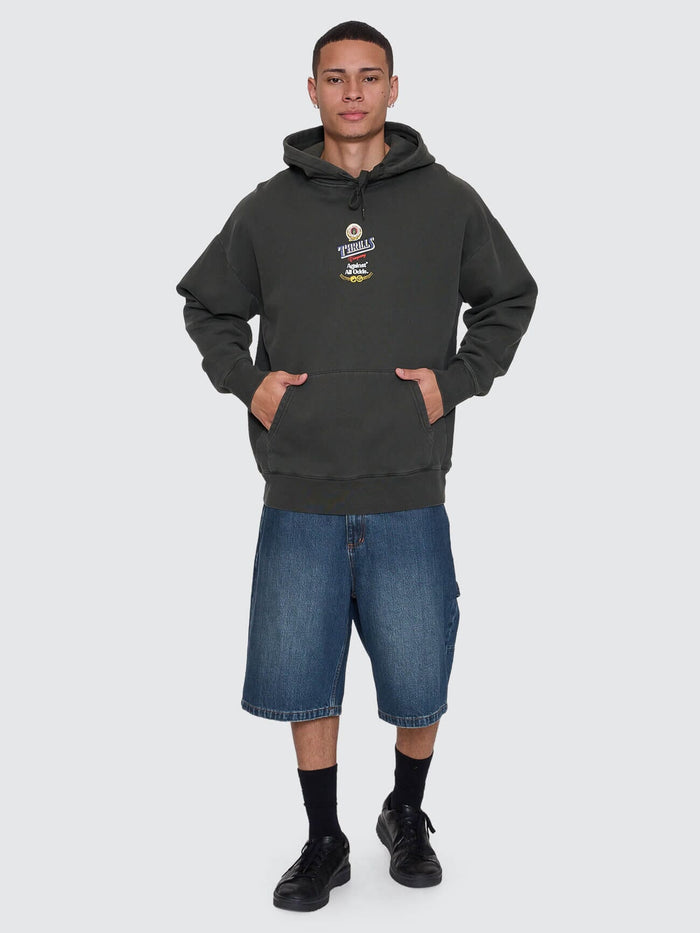 Against All Odds Slouch Pull On Hood - Oil Green XS