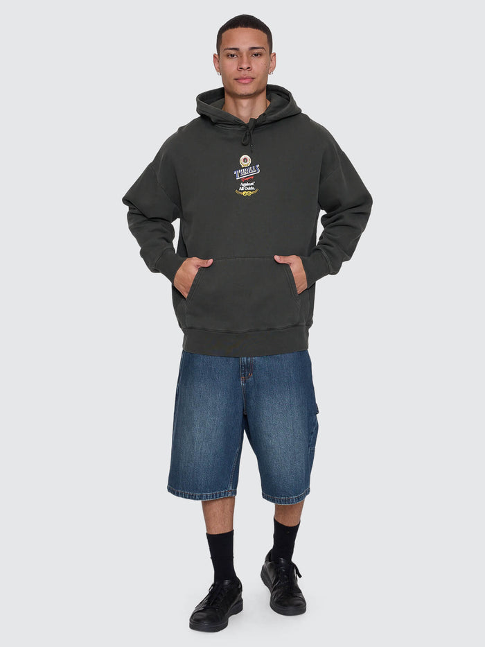 Against All Odds Slouch Pull On Hood - Oil Green XS