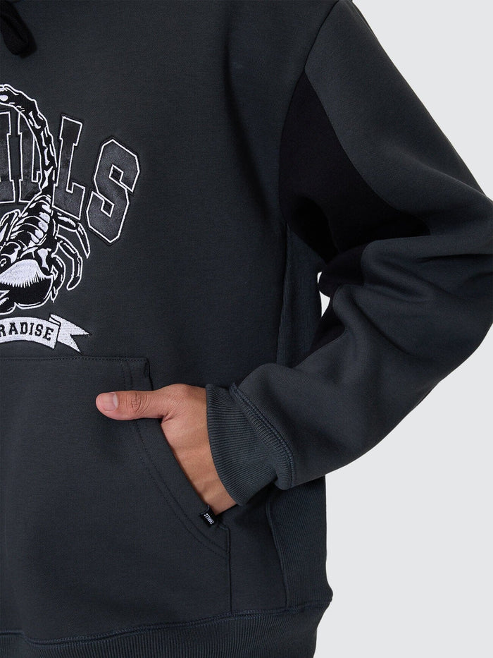 Sting Of Defeat Slouch Pull On Cropped Hood - Carbon XS